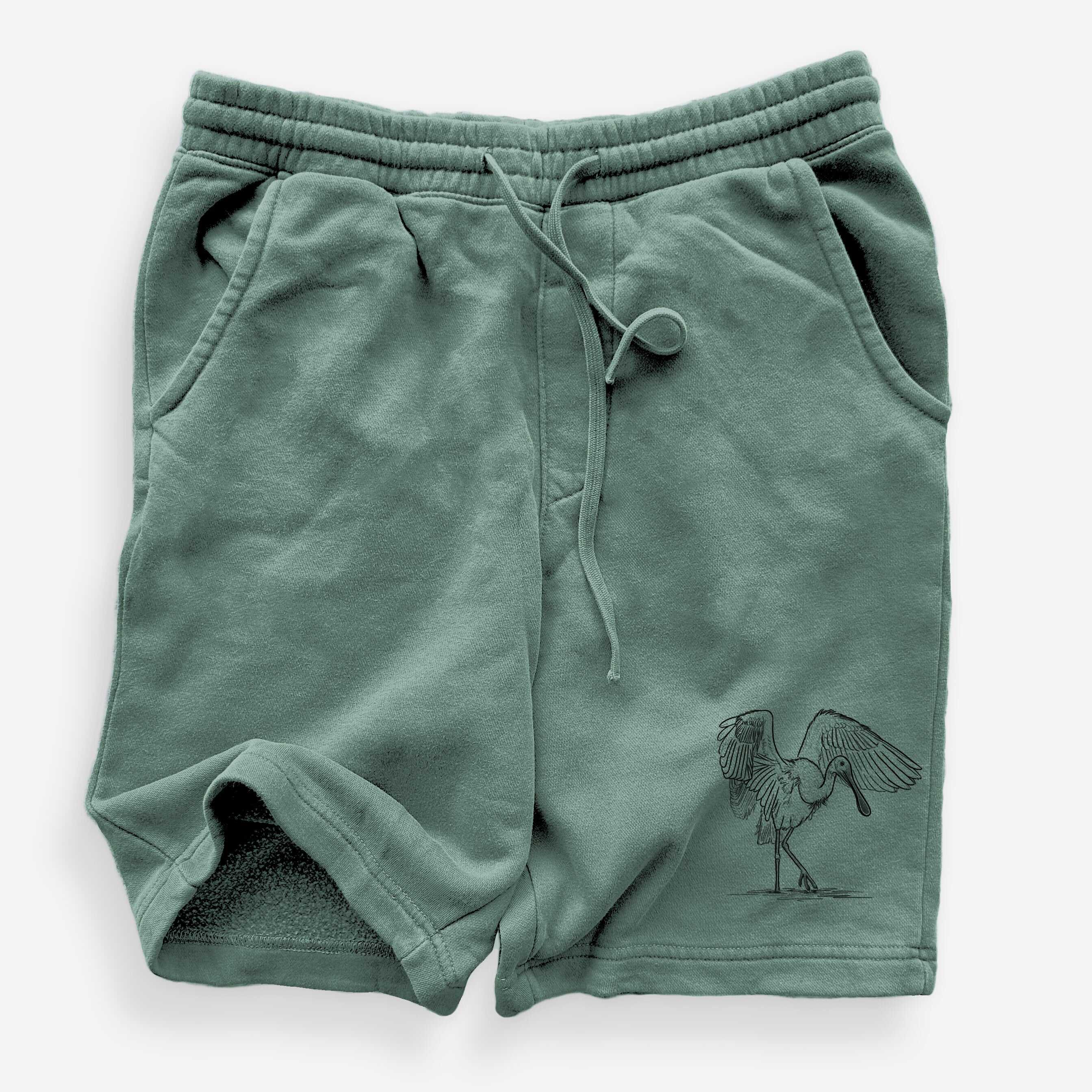 Roseate Spoonbill - Platalea ajaja - Unisex Pigment Dyed Shorts