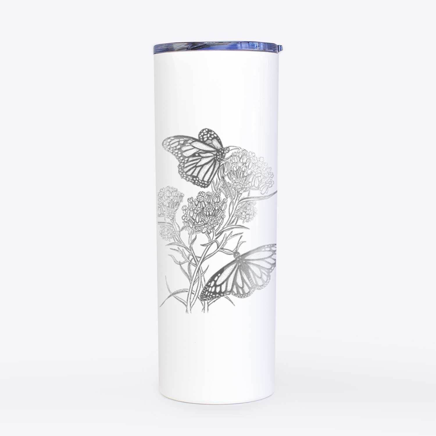 Narrowleaf Milkweed with Monarchs - 20oz Skinny Tumbler