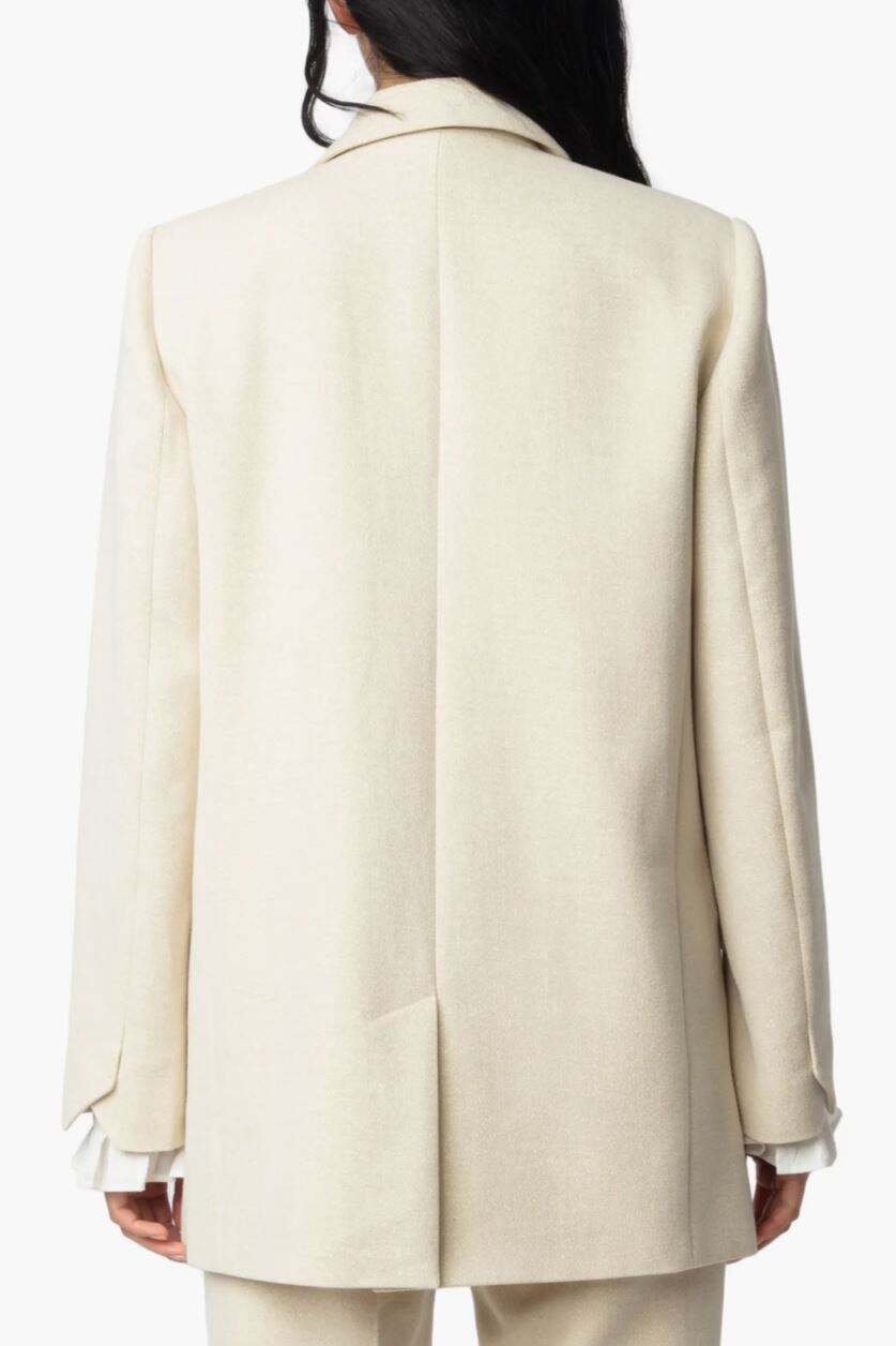 Zadig & Voltaire Viva Cotton Shimmer Blazer in Vanille