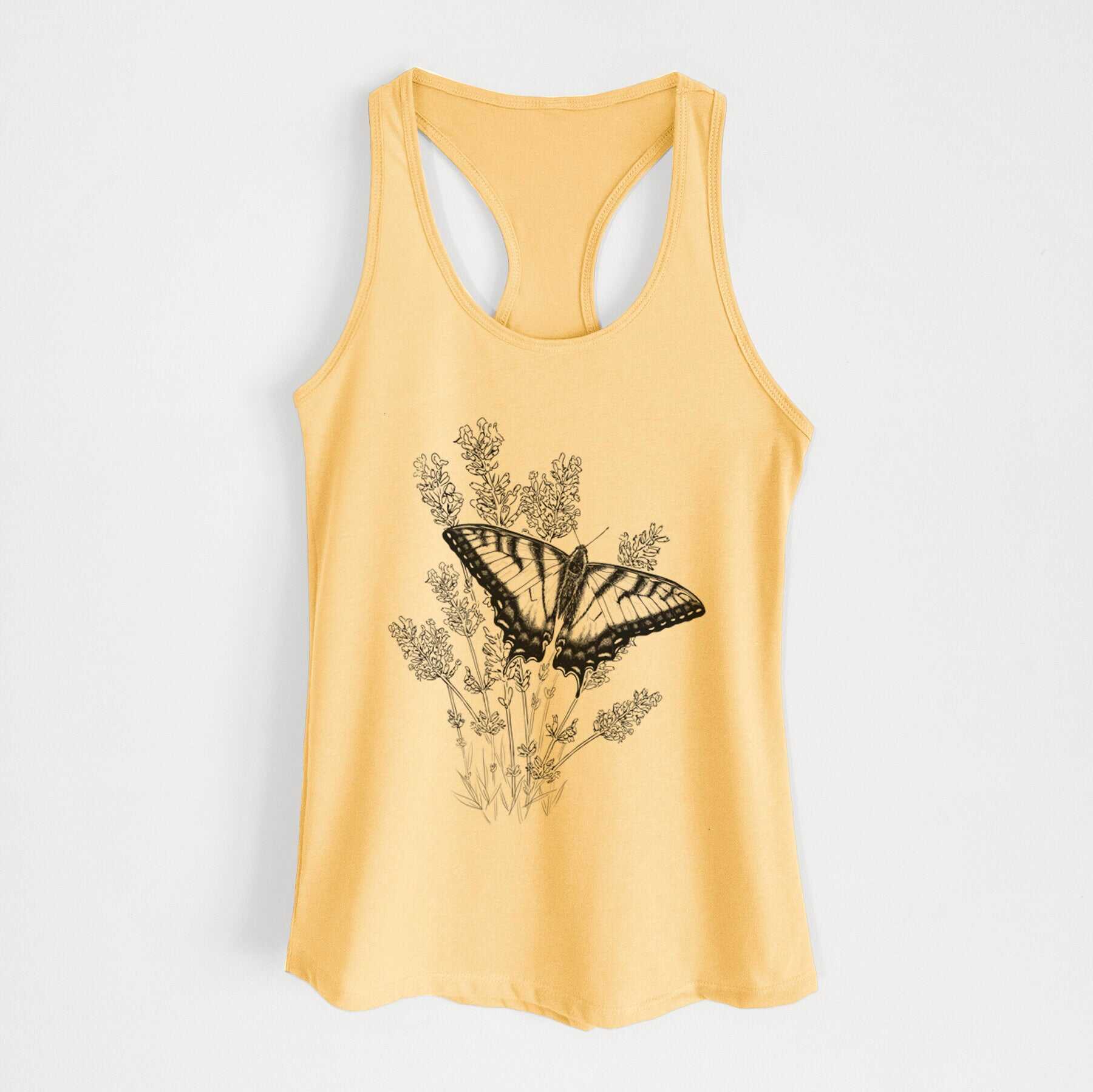 Eastern Tiger Swallowtail with Lavender - Women's Racerback Tanktop