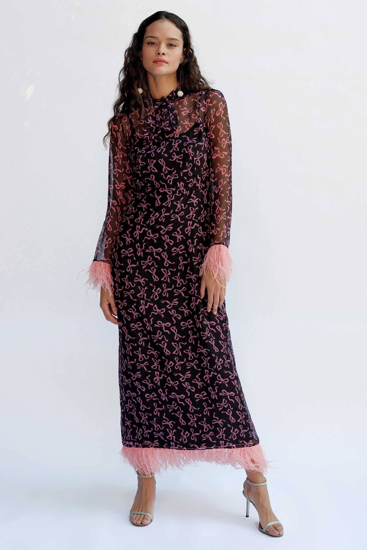 Elisa Bow Dress w. Feathers