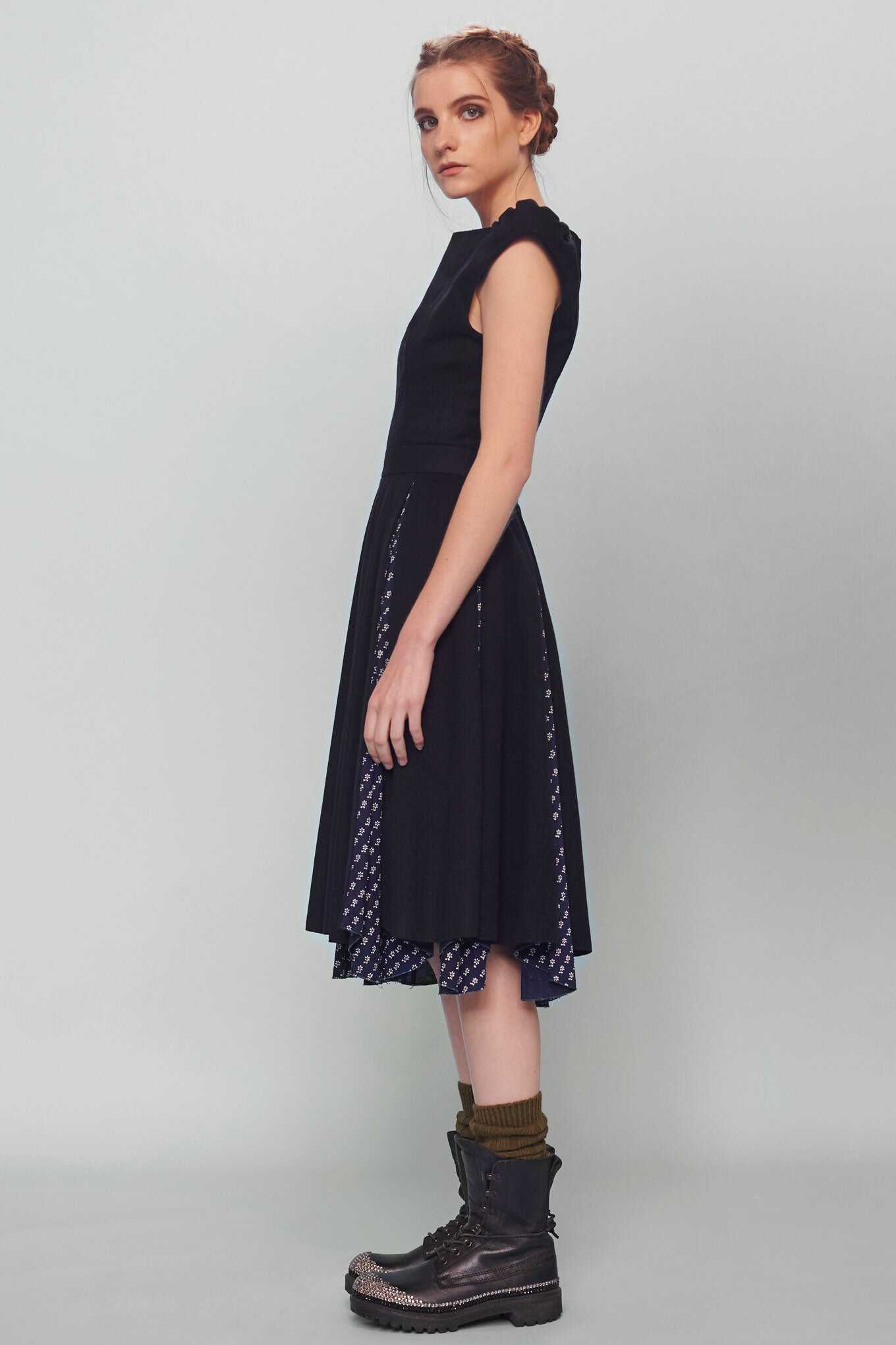 RITA dress - Navy / Indigo print