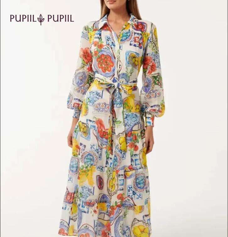 Tiered Midi Shirt Dress