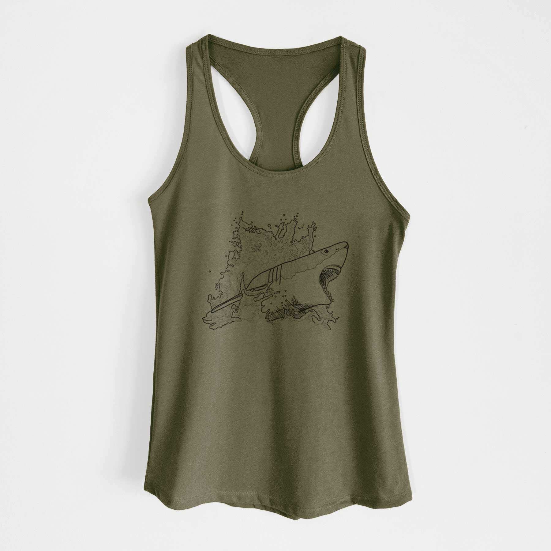 Great White Shark in Water - Women's Racerback Tanktop