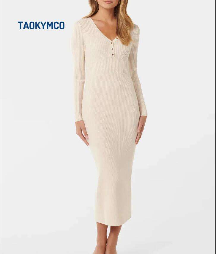 Ribbed Knit Midi Dress