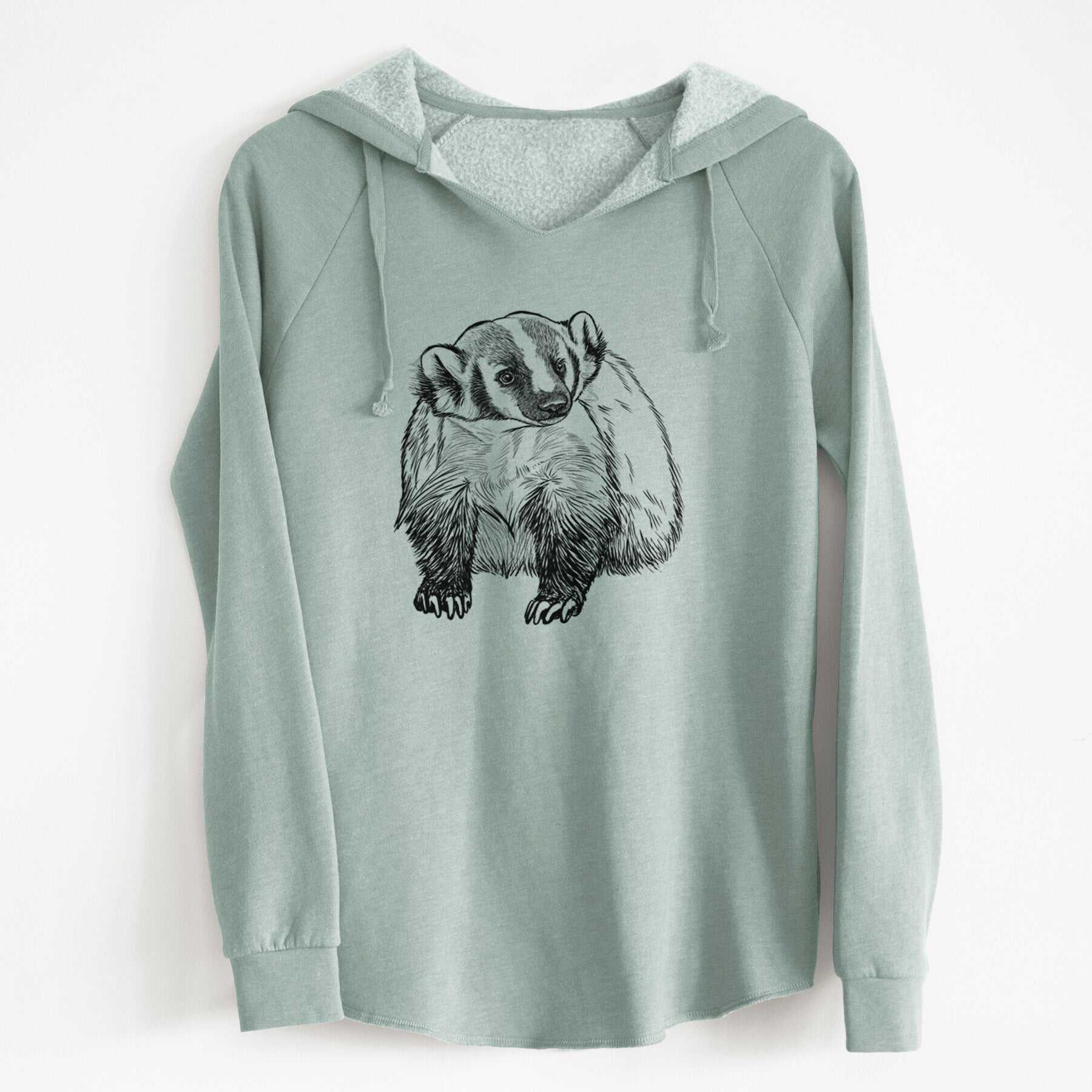 American Badger - Taxidea taxus - Cali Wave Hooded Sweatshirt
