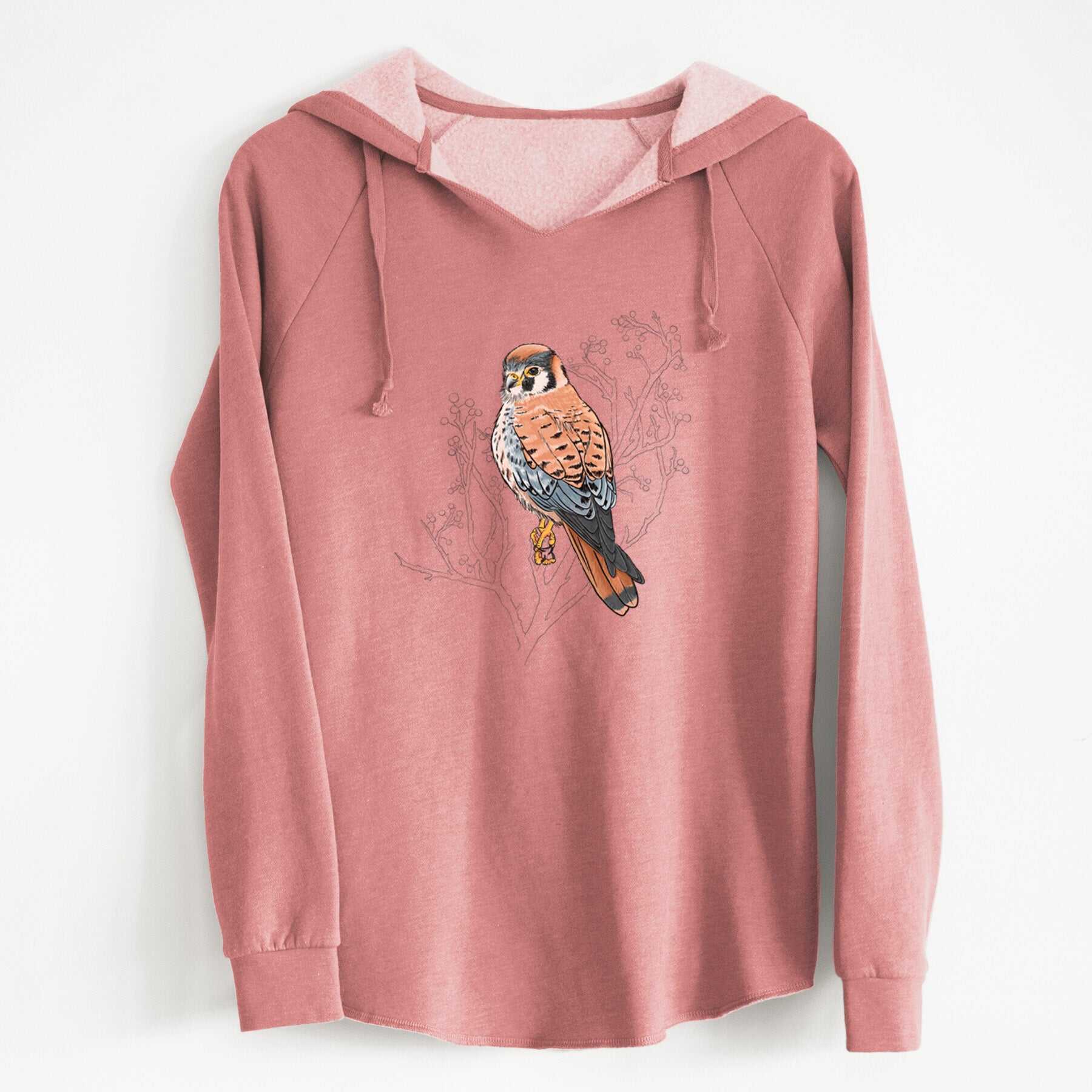 Vibrant American Kestrel - Falco sparverius - Cali Wave Hooded Sweatshirt