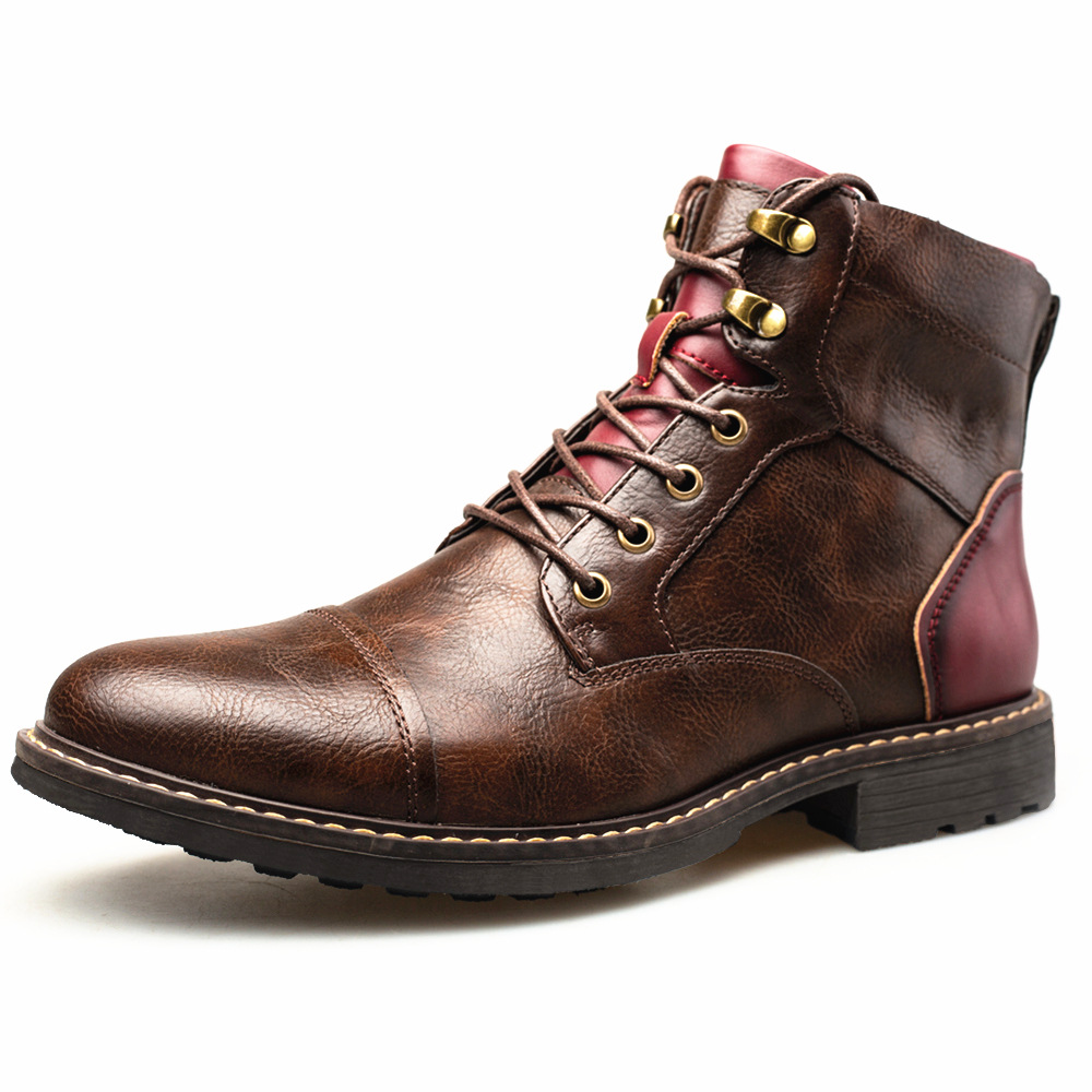 Men's British Style Lace Up Vintage Plus Size  Boots