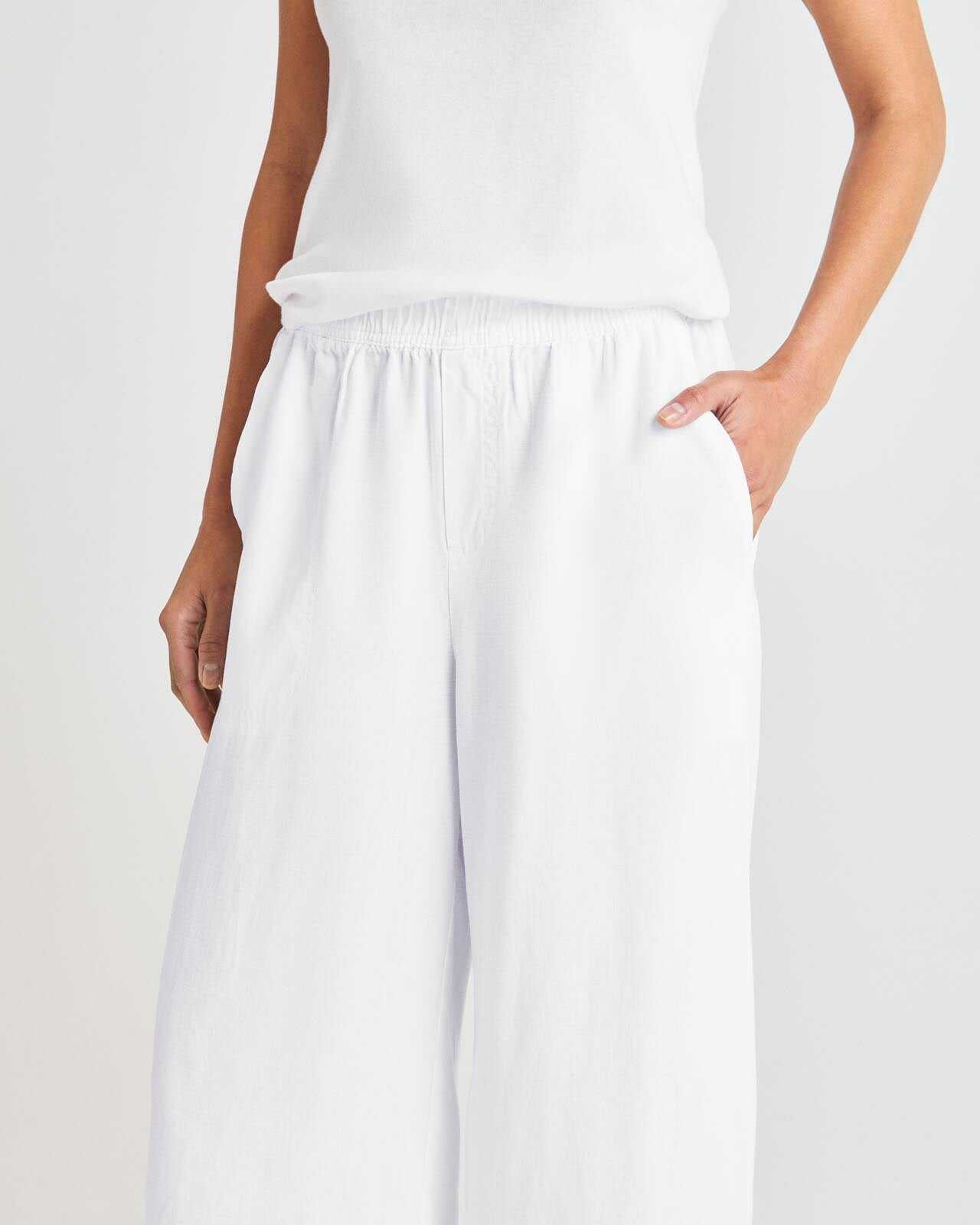 Women's Summer Linen and Lyocell Wide Leg Pants