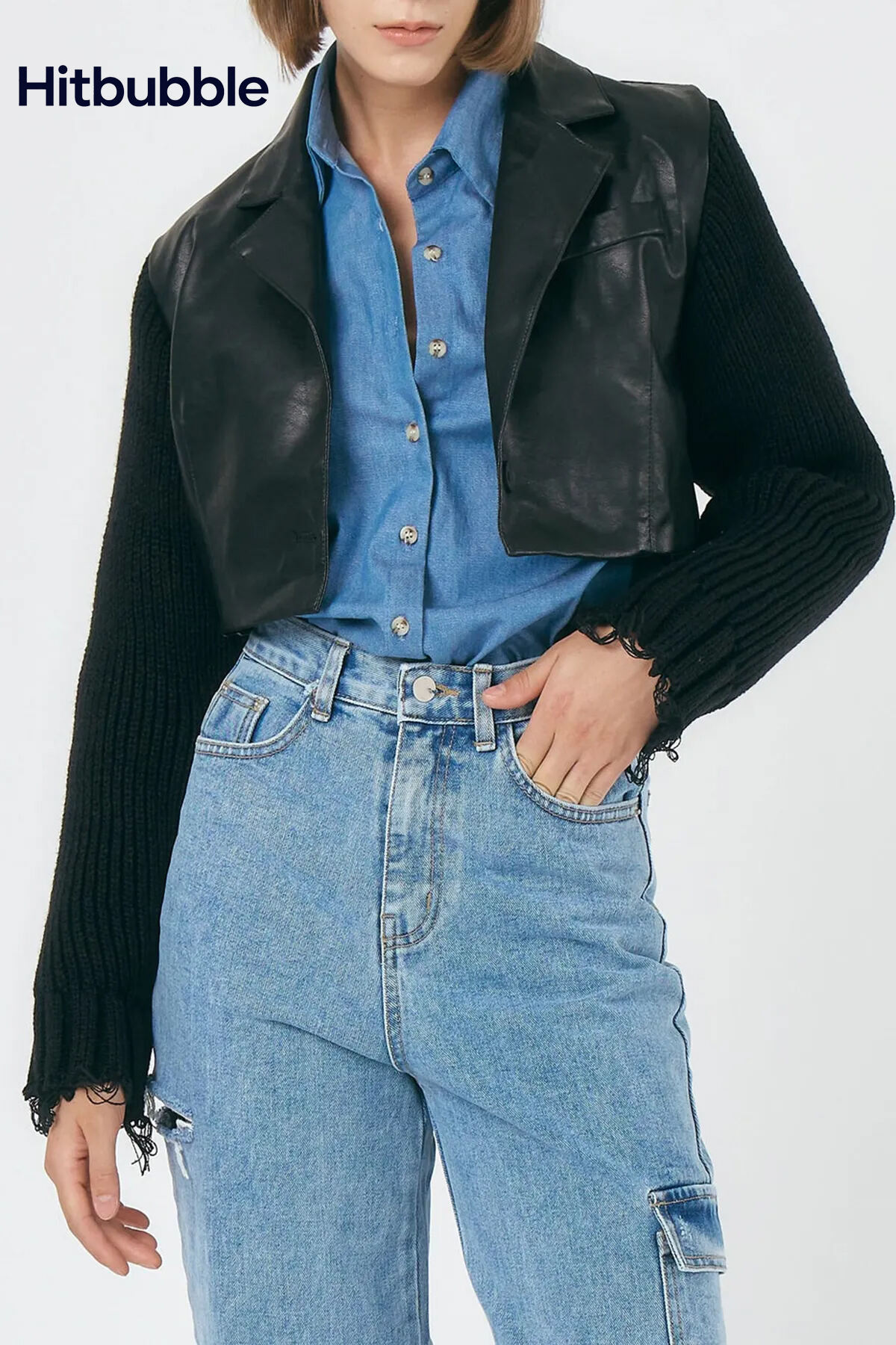 Ameli Pleather Cropped Jacket