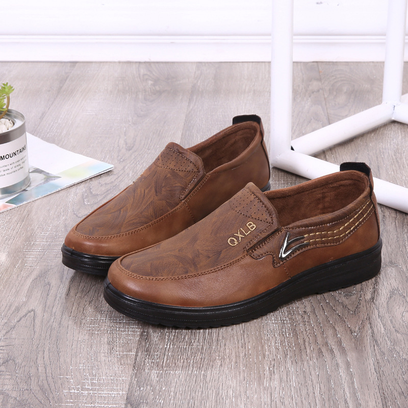 Men's Genuine Leather Breathable Lightweight  Slip-On Orthopedic Walking Shoes