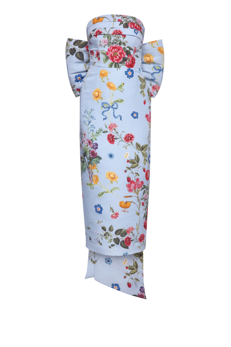 Bow Floral Off-Shoulder Midi Dress