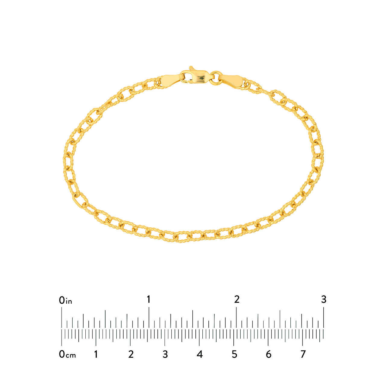 14K Yellow Gold Twisted Forzentina Chain Bracelet