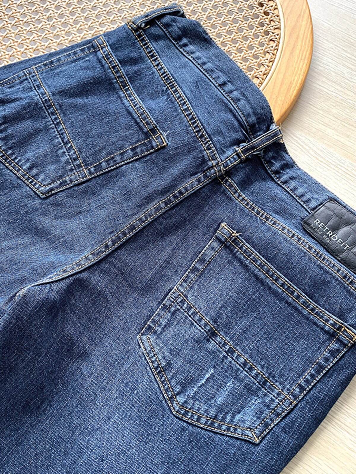 Mid-Rise Slim-Fit Zip Fly Straight Jeans