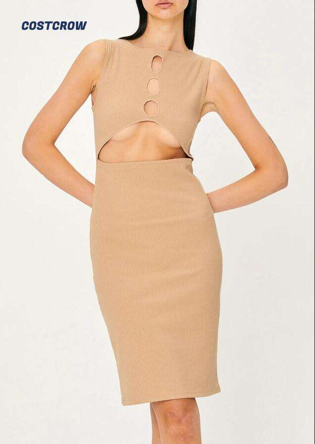 Samantha Back Cut-Out Midi Dress