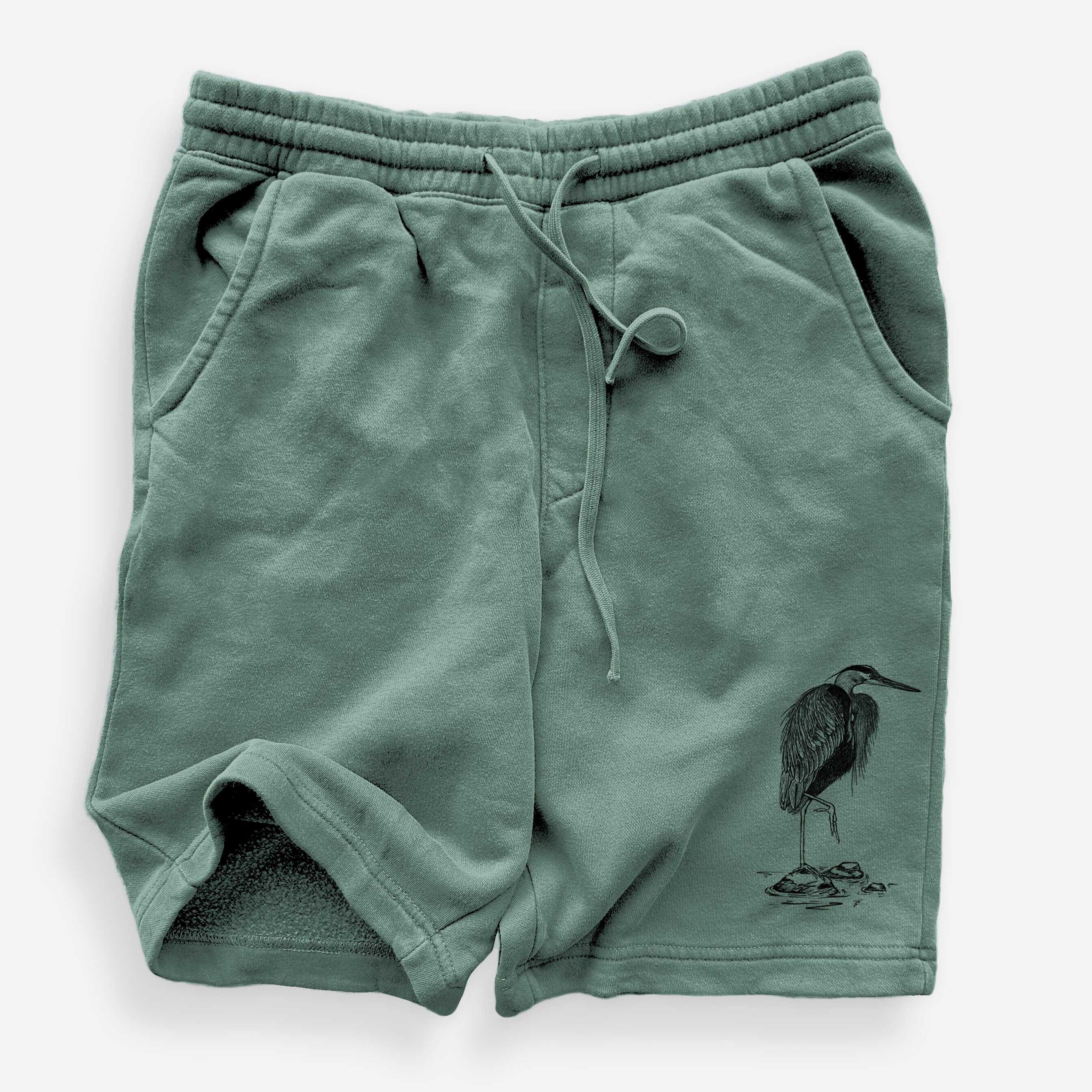 Ardea herodias - Great Blue Heron - Unisex Pigment Dyed Shorts