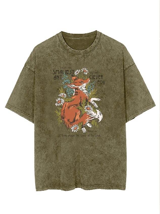 🦊Fox Animal Print Crew Neck T-Shirt