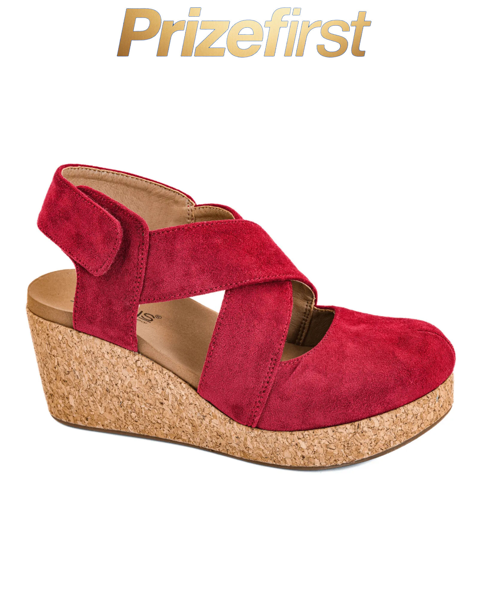 Corkys Footwear Case Closed Wedge Sandal - Dark Red Faux Suede