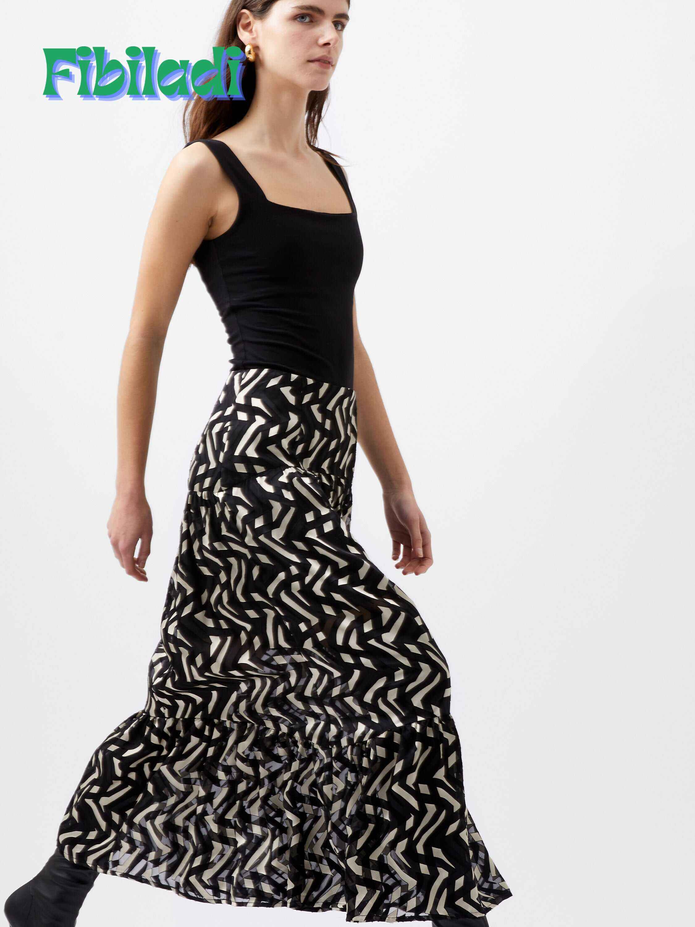 Diandra Satin Devore Skirt