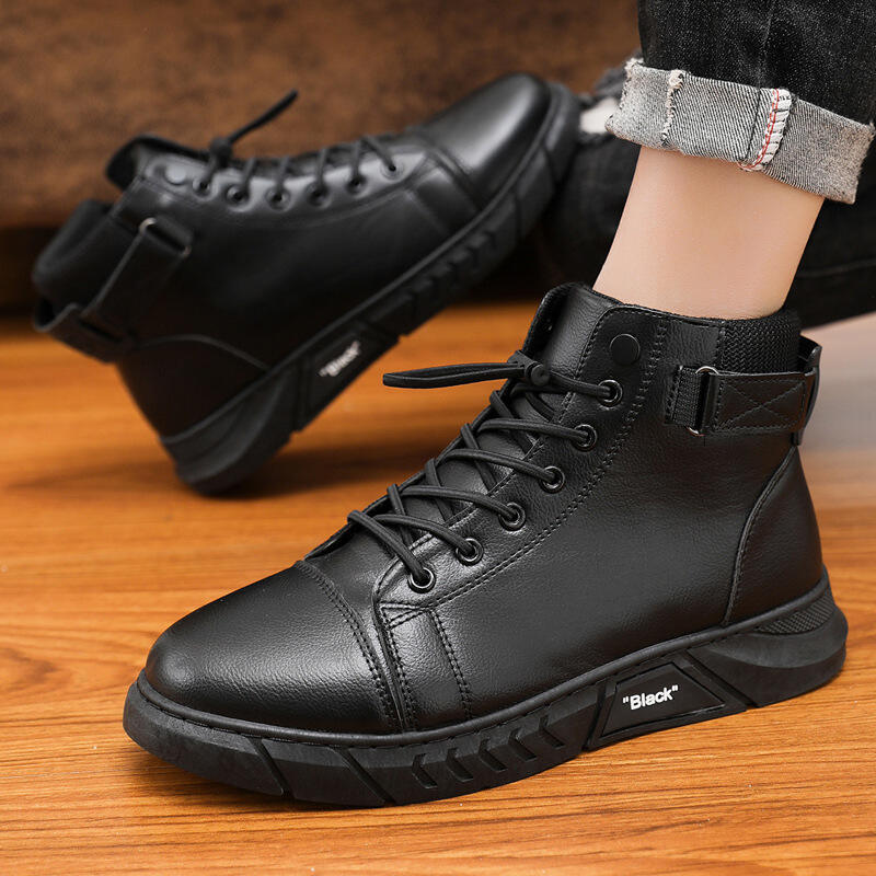 Men's Top-Quality Motorcycle Boots Genuine Leather Waterproof Anti-Slip Anti-Sprain