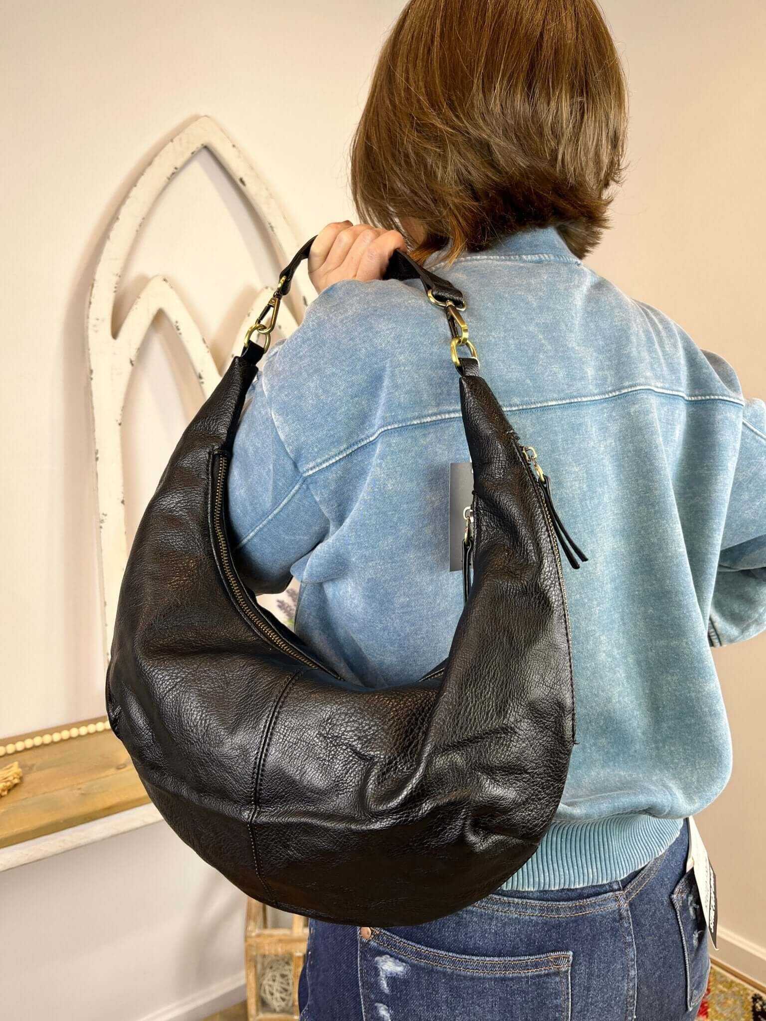 Rhea Slouchy Crescent Shoulder Crossbody Bag Purse Handbag