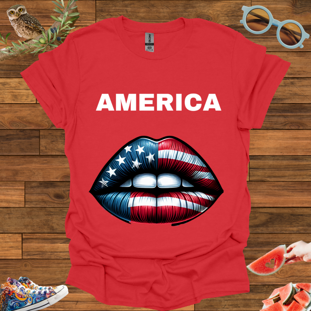 ZCKBDAmerican lip T-Shirt