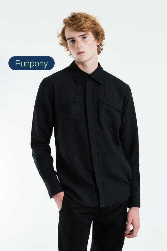 Relaxed fit linen shirt - Black