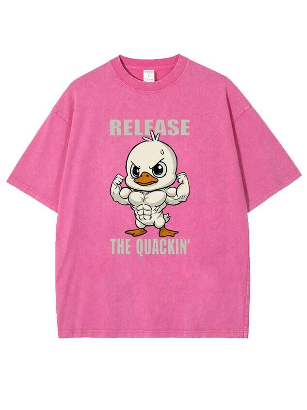 🦆 Funny Strong Duck Casual Loose Crew Shirt