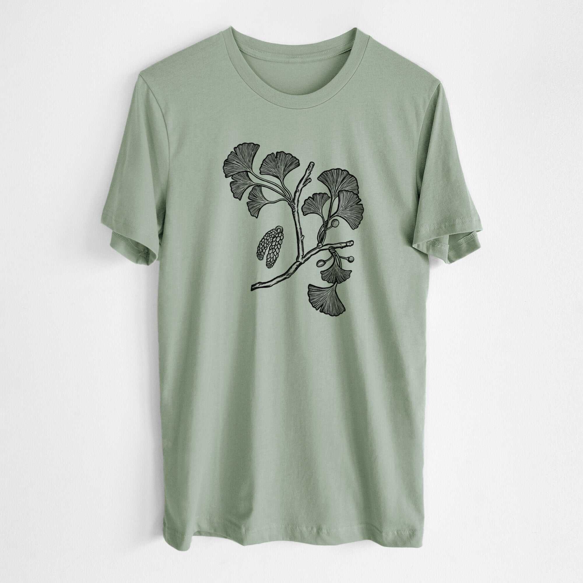 Ginkgo Biloba - Ginkgo Tree Stem with Leaves - Lightweight 100% Cotton Unisex Crewneck