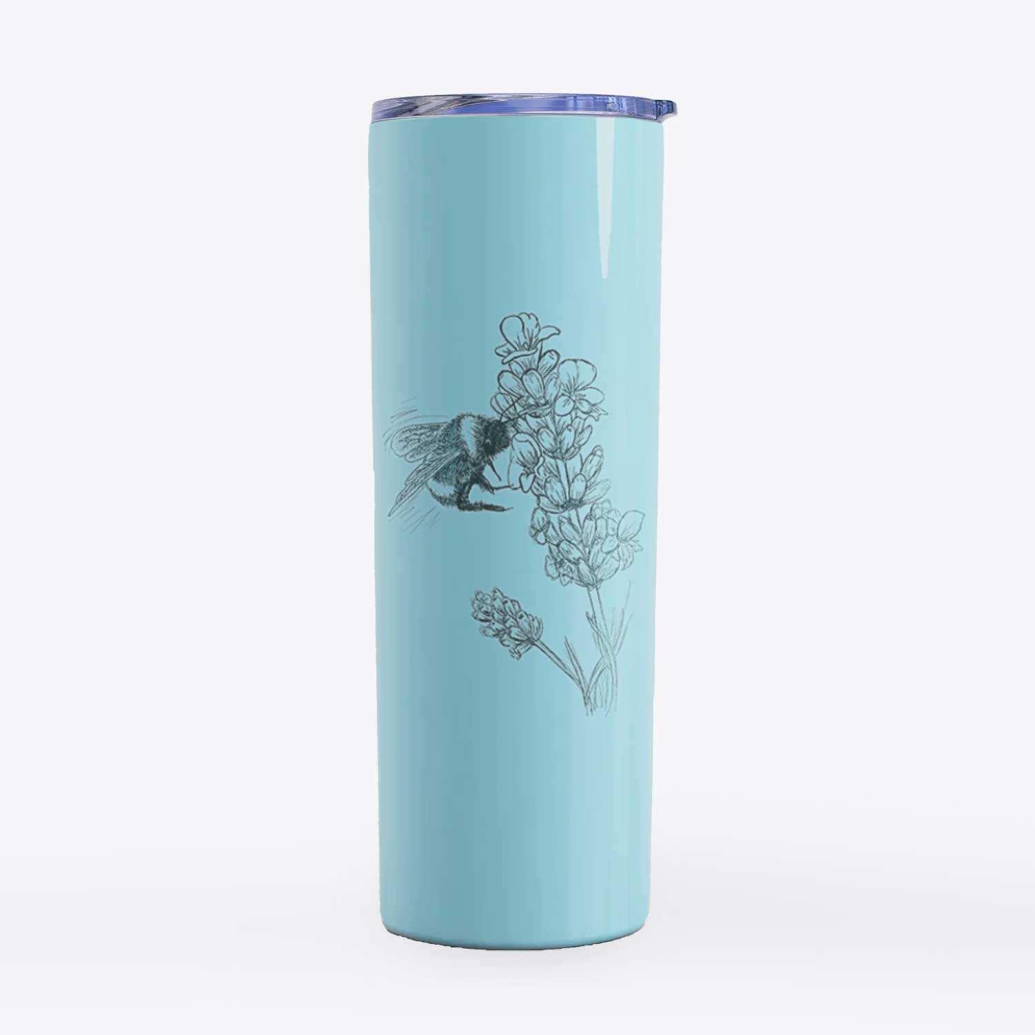 Bumblebee on English Lavender - Bombus Pensylvanicus - 20oz Skinny Tumbler