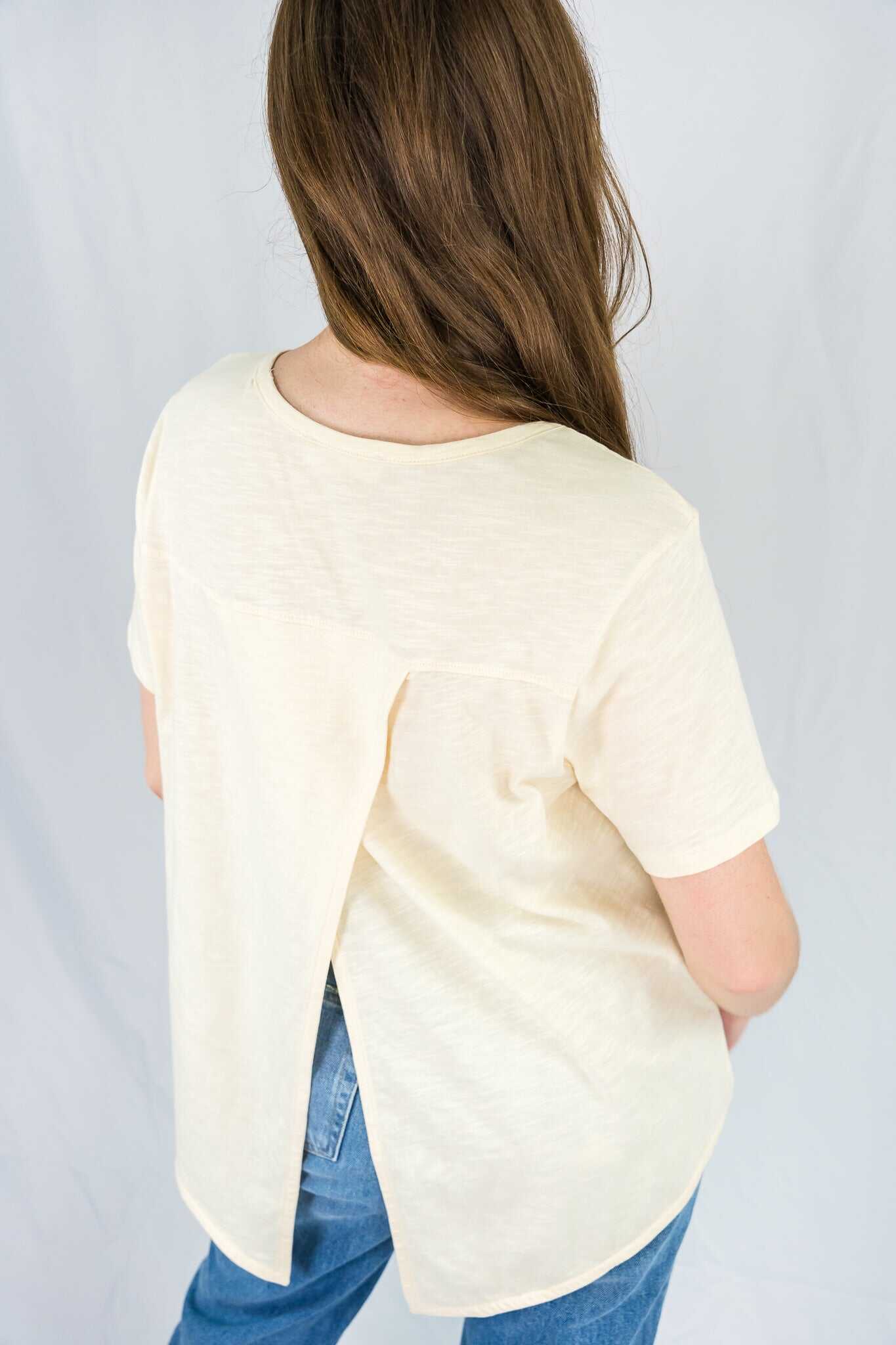 Open Back Short Sleeve Knit Top - SALE