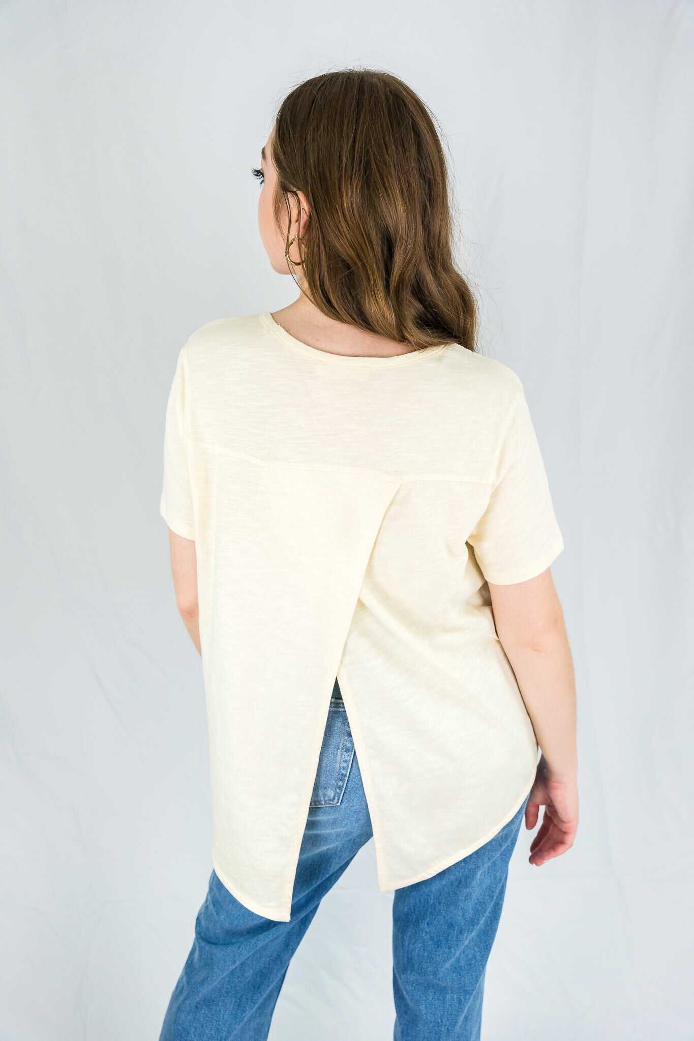 Open Back Short Sleeve Knit Top - SALE