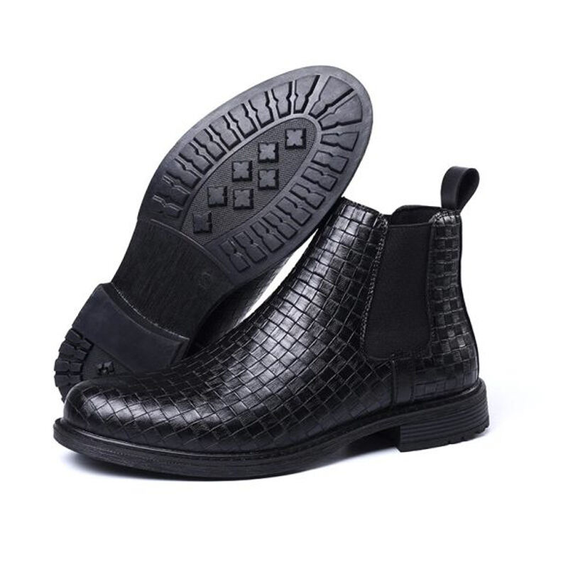 Men's Comfortable and Lightweight Crocodile-Patterned Chelsea Boots