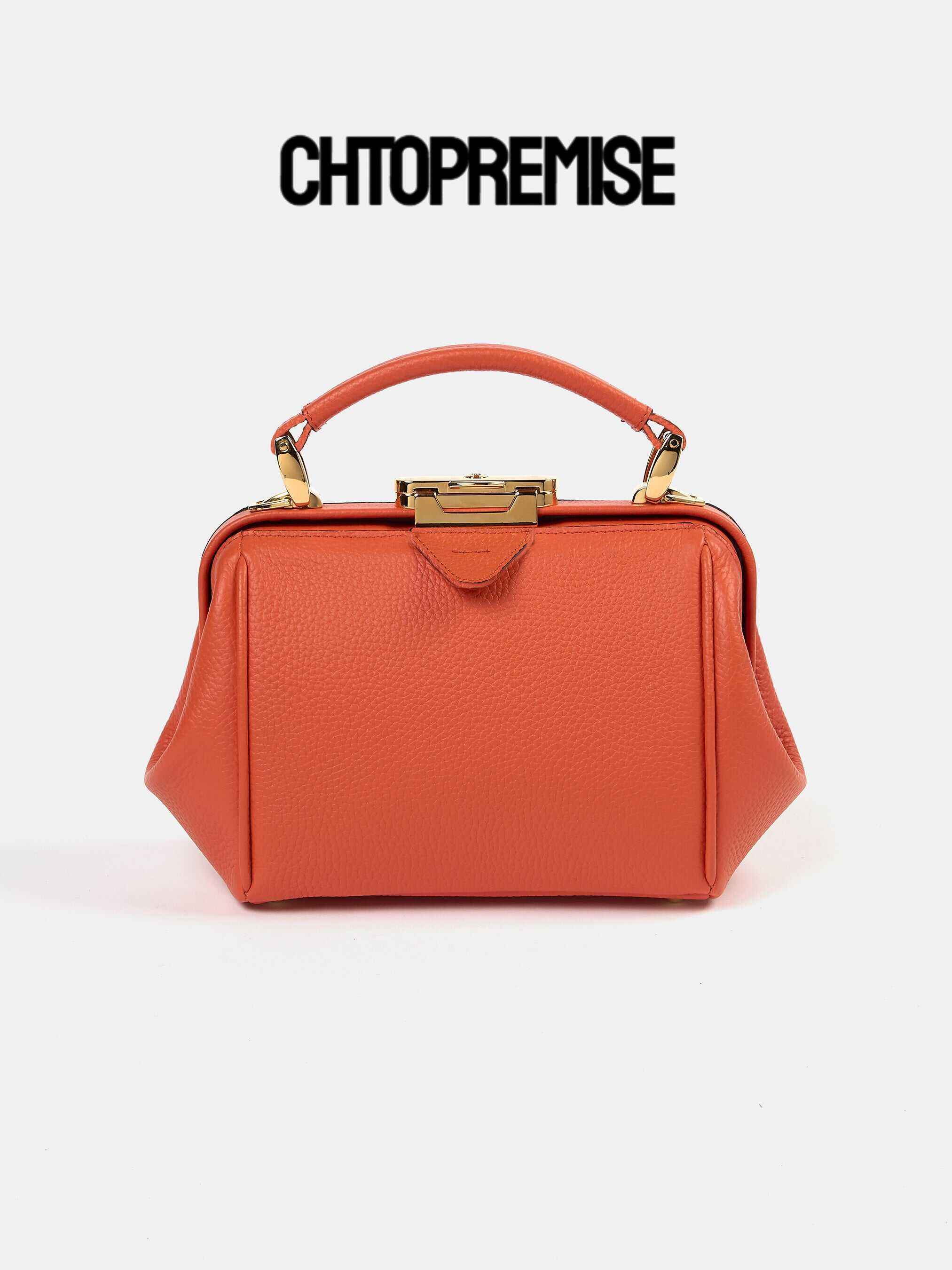 The Mini Sophie - Tangerine Calf Grain