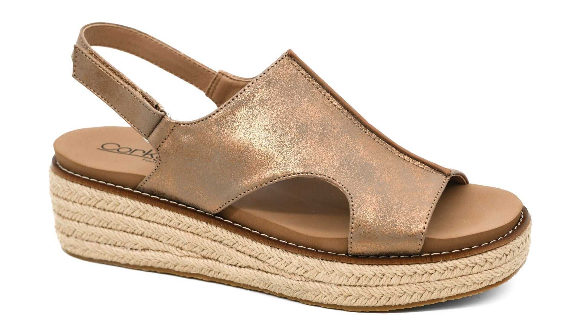 Ready or Not Bronze Metallic Espadrille Wedge FINAL SALE