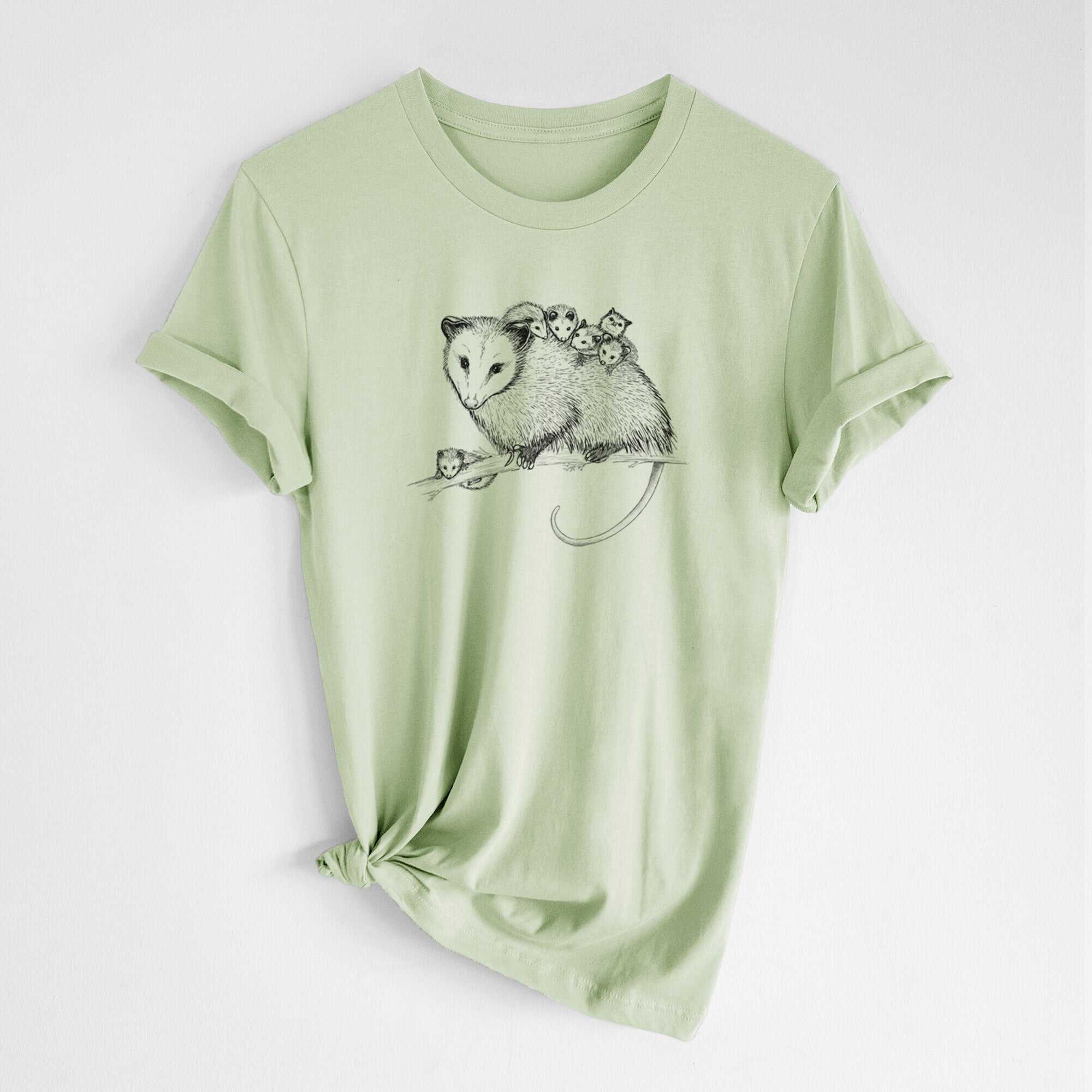 Mama Opossum with Babies - Lightweight 100% Cotton Unisex Crewneck