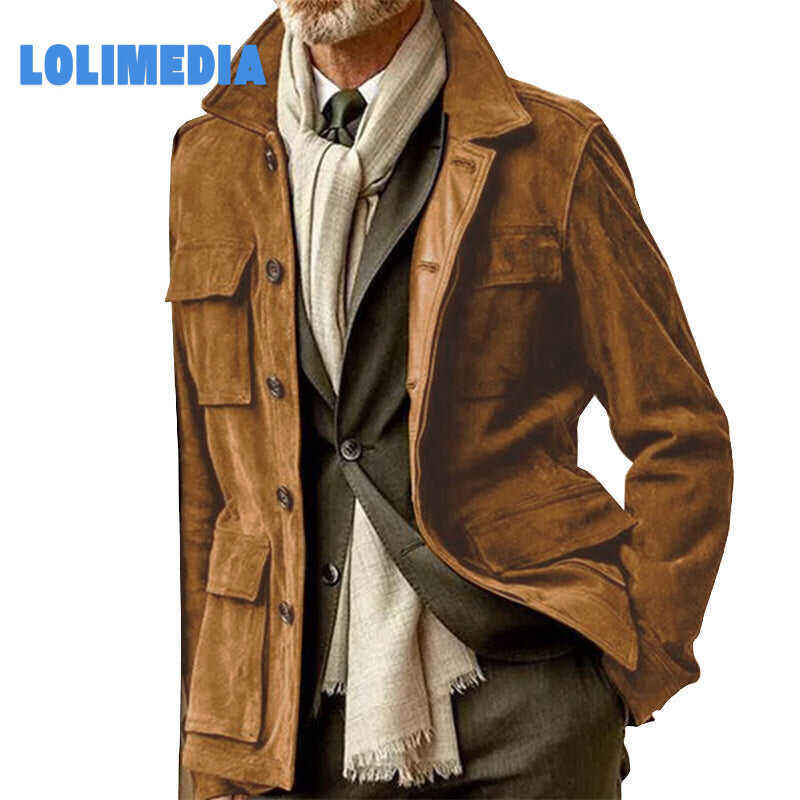 Men's Suede Big Pocket Jacket
