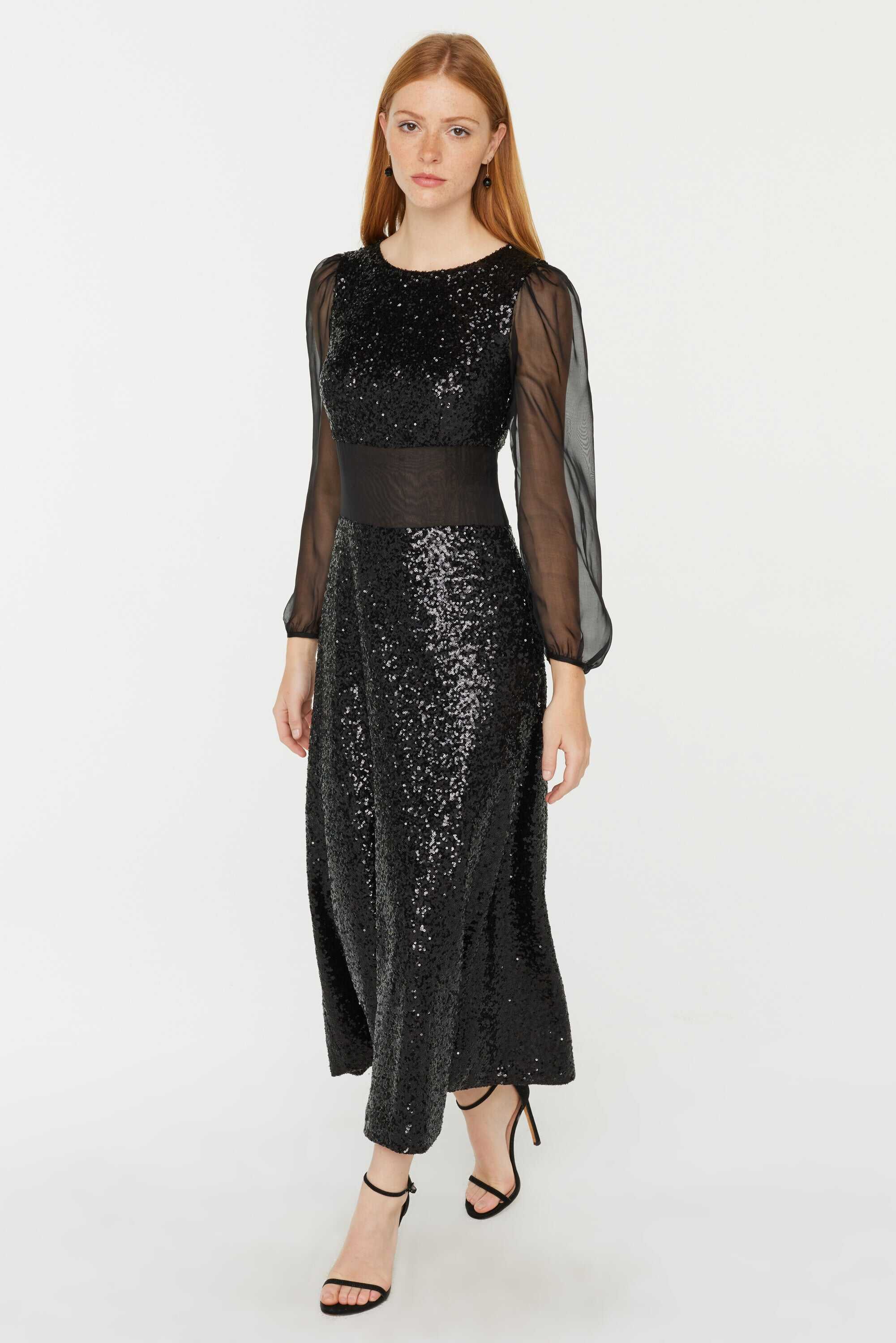 Bianca Sequin & Chiffon Dress