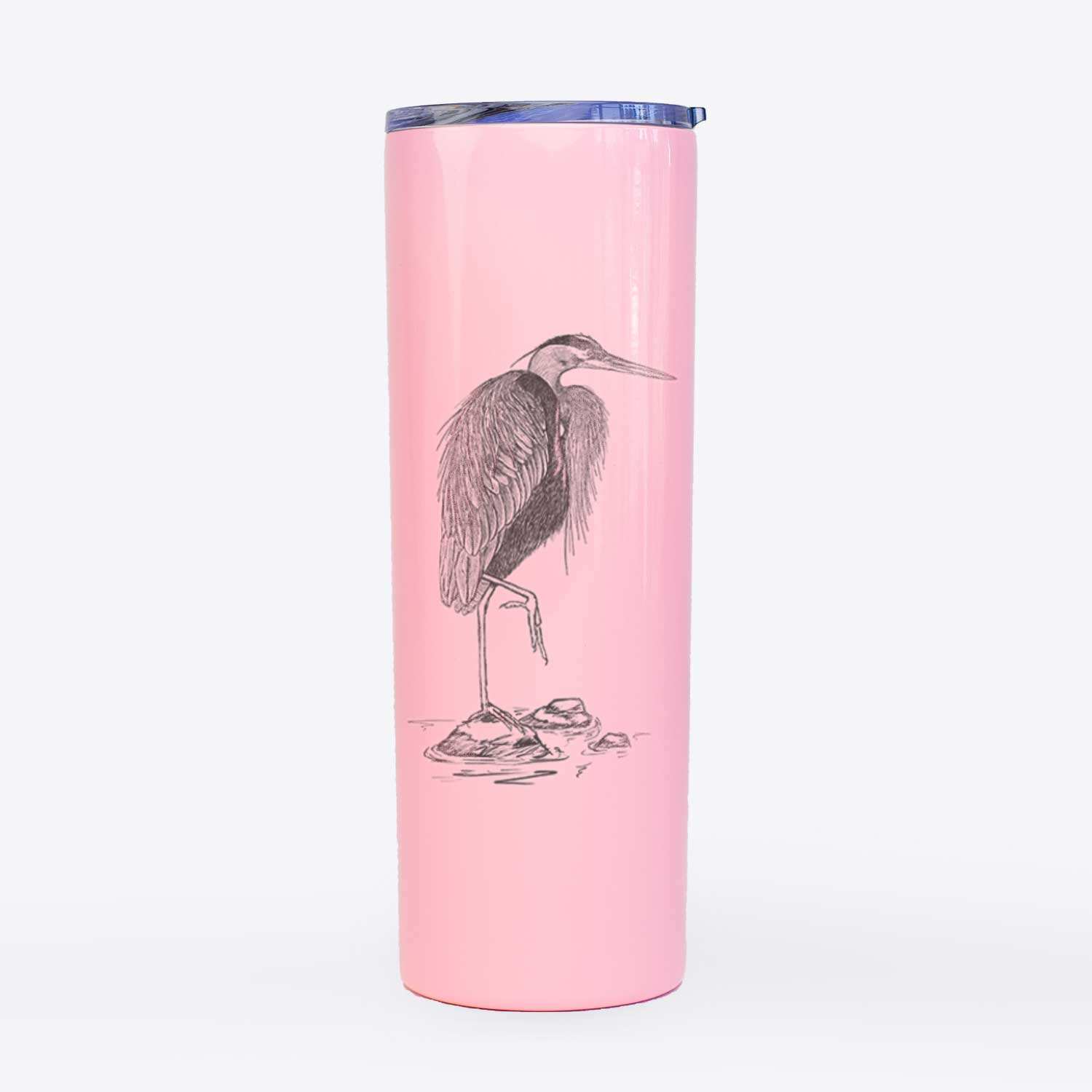 Ardea herodias - Great Blue Heron - 20oz Skinny Tumbler