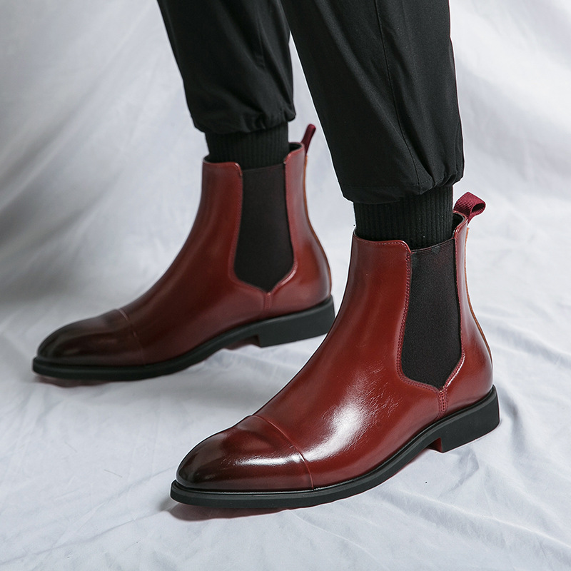 ANNIBALE CARRACCI GENUINE LEATHER CHELSEA BOOTS