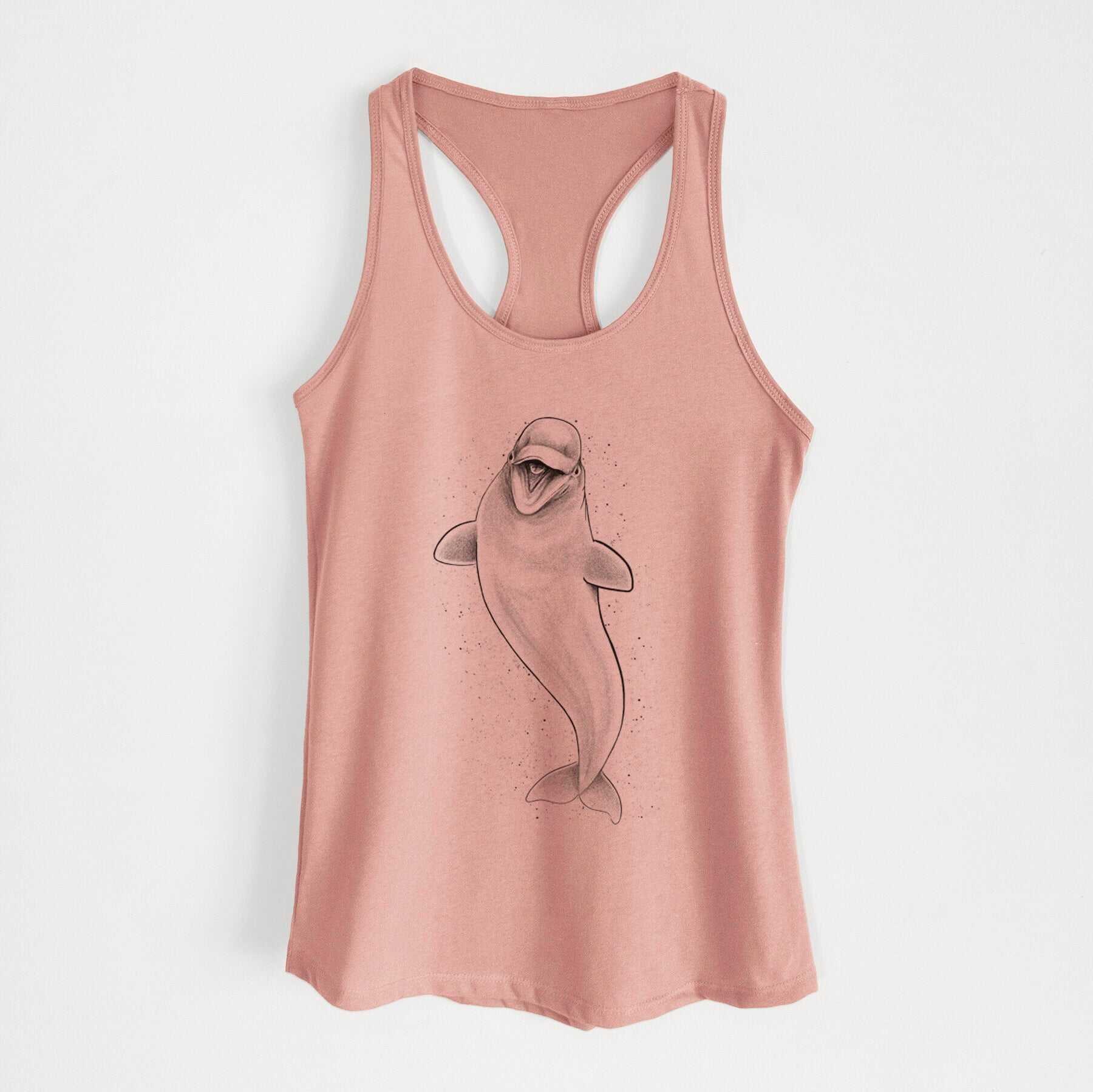 Happy Beluga Whale - Delphinapterus leucas - Women's Racerback Tanktop
