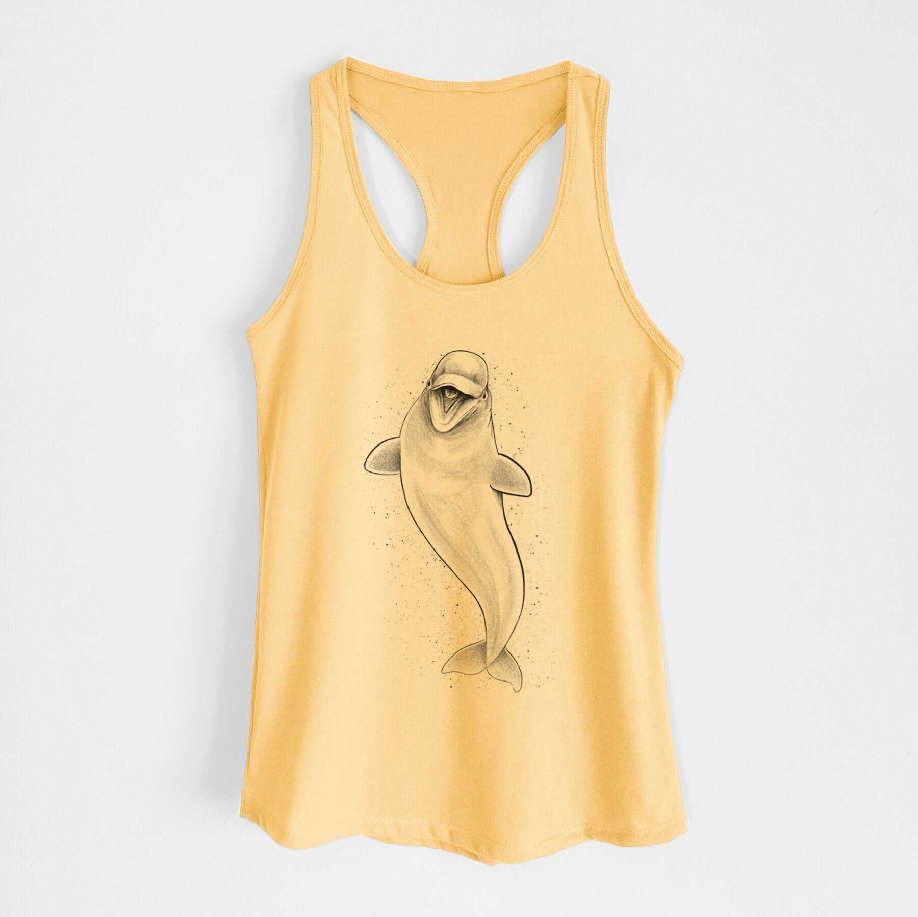 Happy Beluga Whale - Delphinapterus leucas - Women's Racerback Tanktop