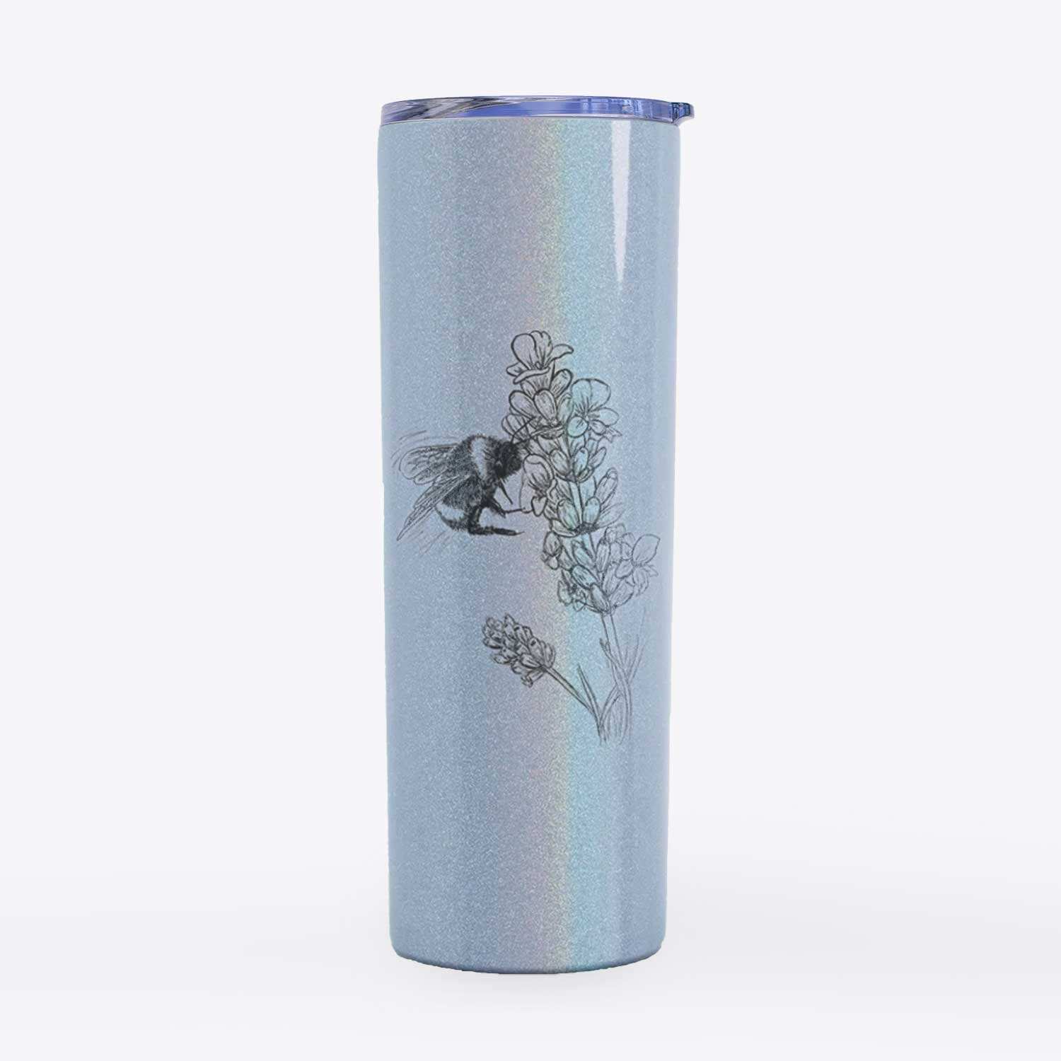 Bumblebee on English Lavender - Bombus Pensylvanicus - 20oz Skinny Tumbler