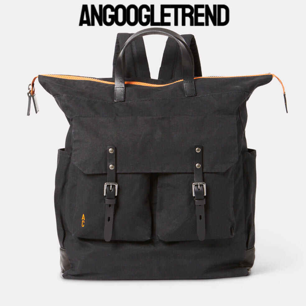Fritz Waxed Cotton Rucksack in Black