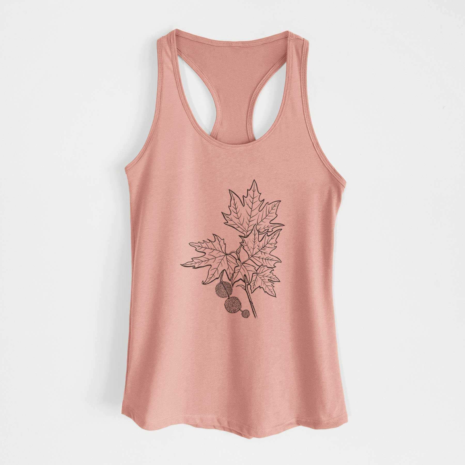 Platanus Orientalis - Oriental Plane Tree Stem with Leaves - Women's Racerback Tanktop