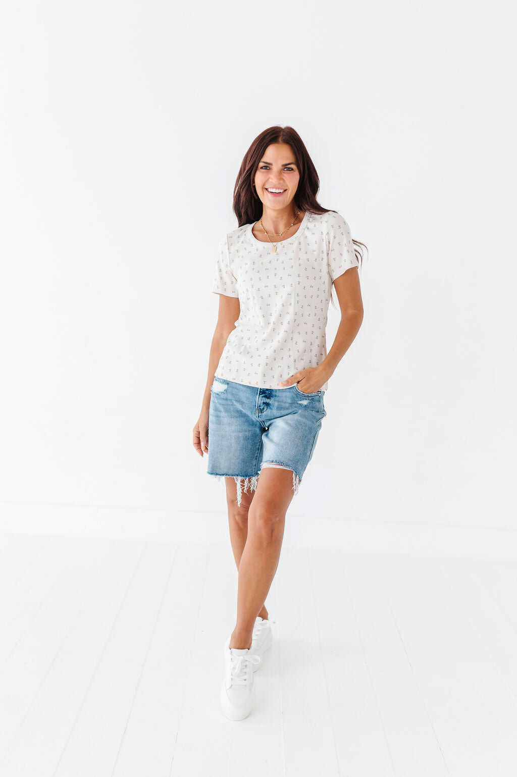 Prue Floral Ribbed Tee