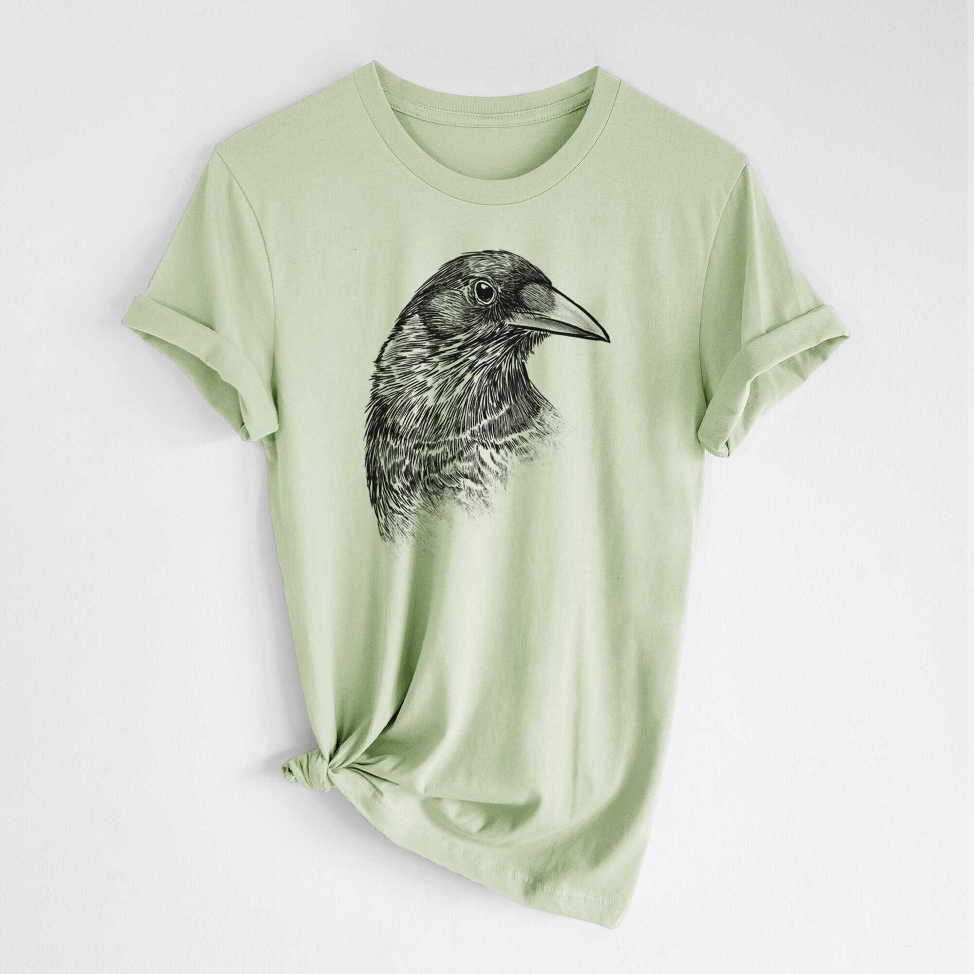 American Crow Bust - Corvus brachyrhynchos - Lightweight 100% Cotton Unisex Crewneck