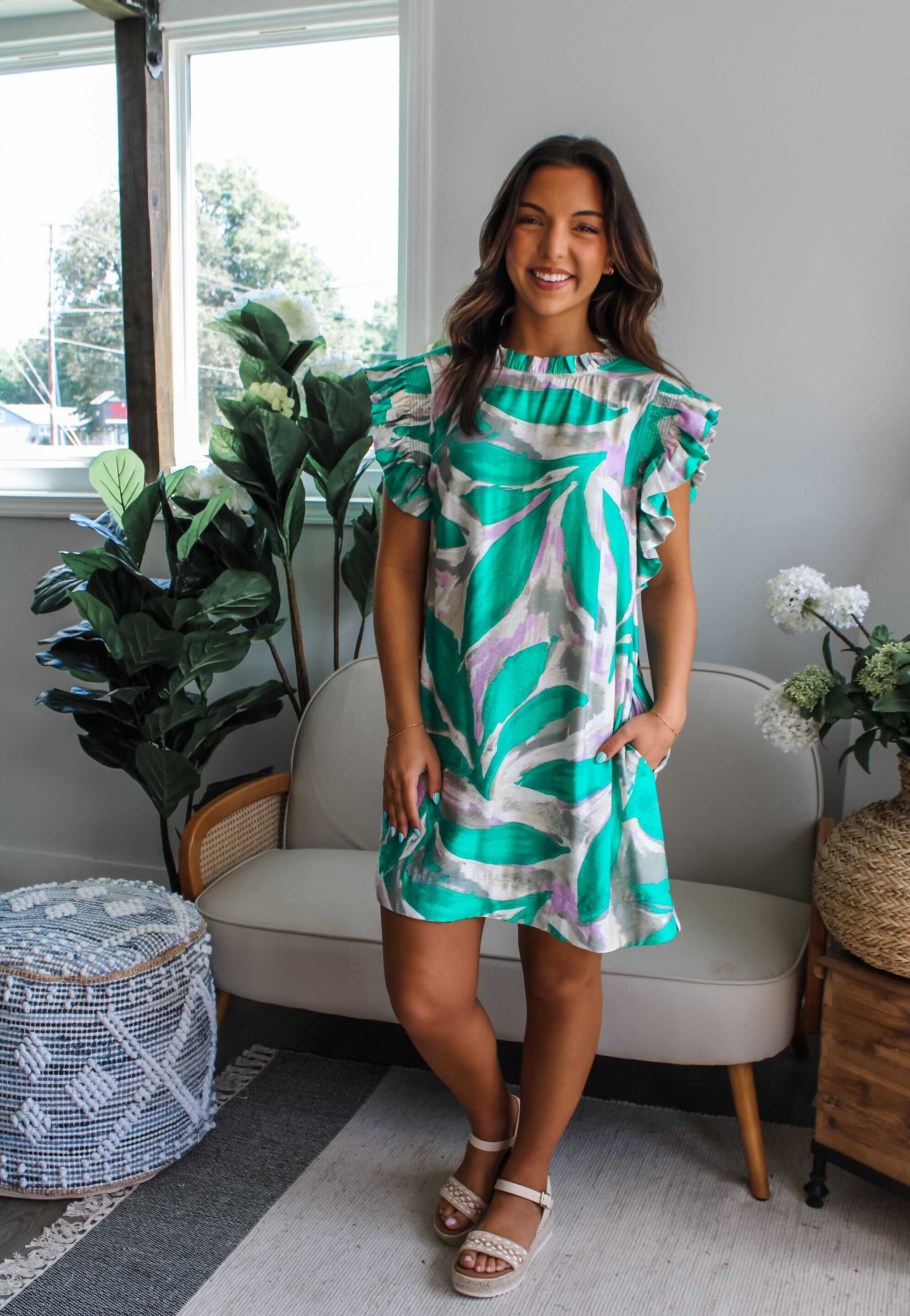 Garden Crush Pocket Dress • Green