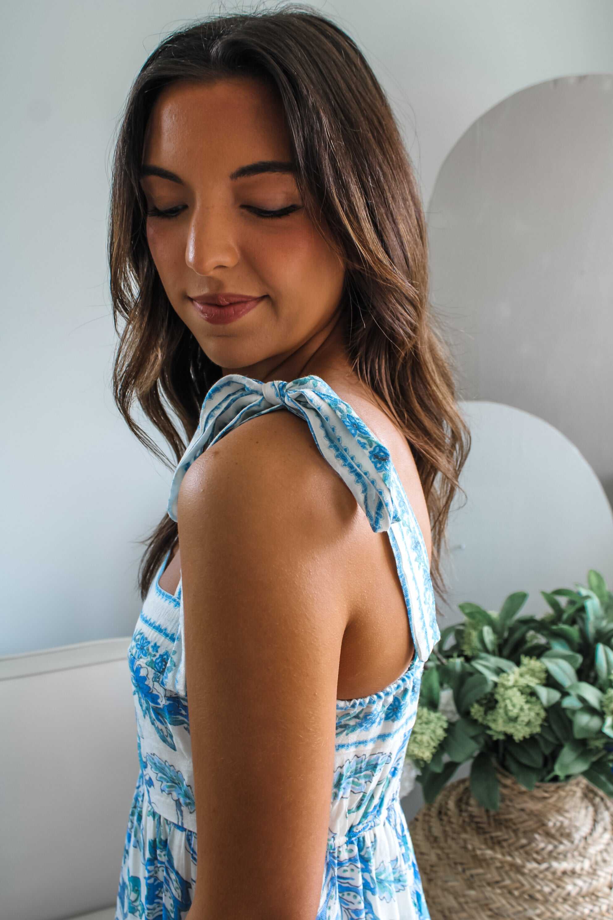 Botanical Garden Midi Dress • Blue