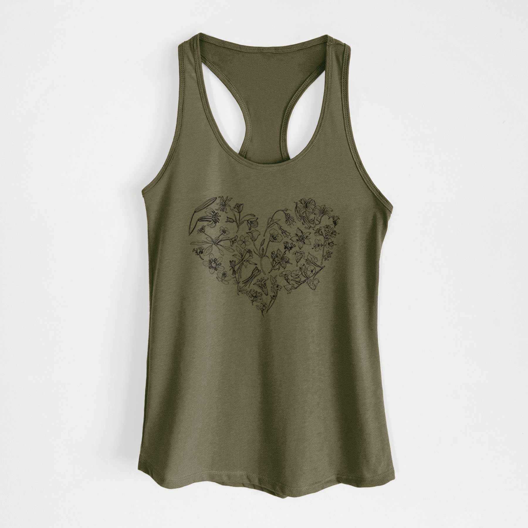 Heart Full of California Mountain Wildflowers - Women's Racerback Tanktop
